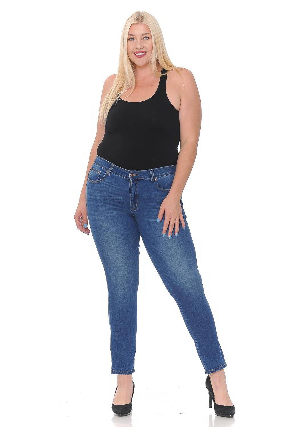 Sweet Look Premium Edition Women's Jeans · Plus Size · High Waist · Skinny  · Style WA733